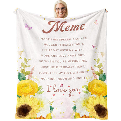Mothers Day Meme Gifts, Birthday Gifts for Meme Grandma, Meme Gifts from Grandkids, Meme Gift Throw Blanket 60" X 50", Best Meme Ever Gifts, Grandma/Grandmother Birthday Gifts