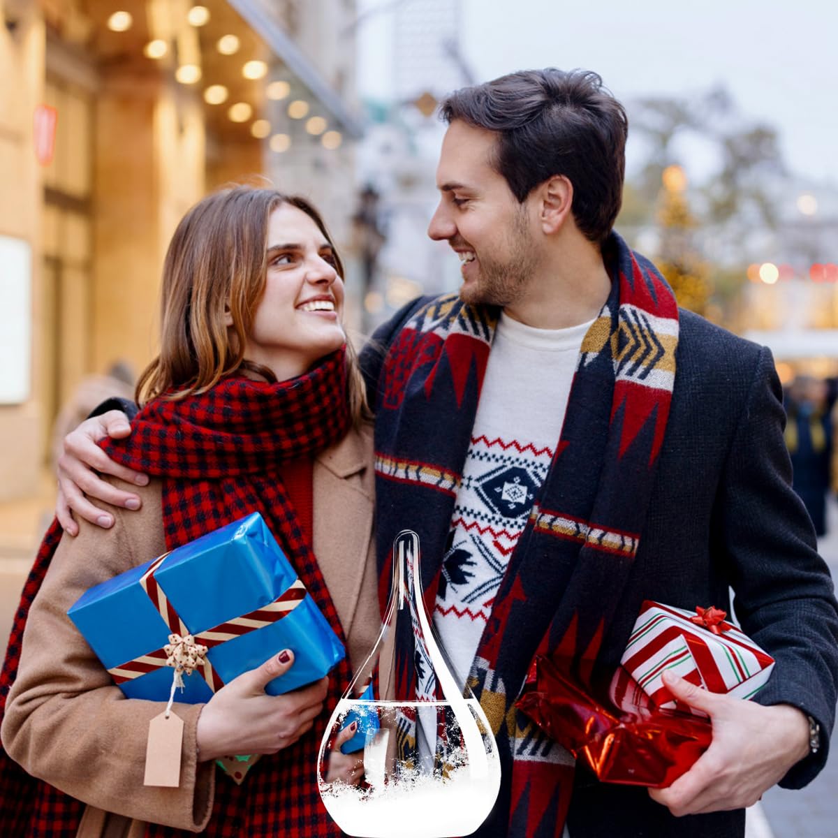 Unique Christmas Gifts, Storm Glass Weather Predictor，Mini Transparent Drop-Shaped Glass Snow Globe,Cool GIFS and Home/Office Desk Decorations
