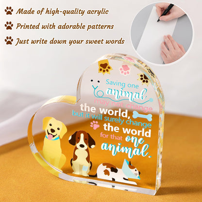 Veterinarian Gift Vet Paperweight with Gift Box and Card Vet Gift Acrylic Paper Weight for Veterinary Day Vet Tech Week Vet Tech Gift Idea Table Decoration Centerpiece Christmas Gift for Dog Cat Lover