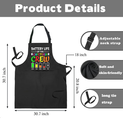 Cafeteria Worker Gifts Adjustable Apron with Pockets, Lunch Lady Hero Appreciation Gifts