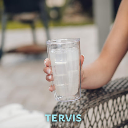 Tervis Mahjong Game Made in USA Double Walled Insulated Tumbler Travel Cup Keeps Drinks Cold & Hot, 16oz, Clear