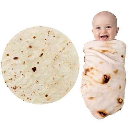 Jorbest Burrito Tortilla Swaddle Blanket Gifts for Baby Toddler Newborn, Tortilla Baby Blanket Funny Gifts for Baby Shower Boys Girls, Food Taco Blanket 285 GSM Flannel Blanket (Yellow, 36 inches)