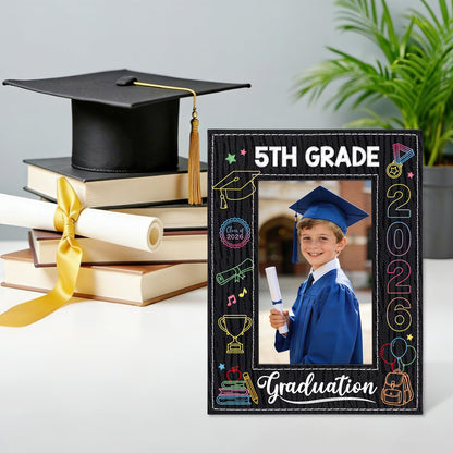 PETCEE 5th Grade Graduation Gifts - 5th Grade Graduation Picture Frame 2026 4"x 6" Fifth Grade Grads Decorations Photo Frame Keepsake for Kids Boys Girls Class of 2026 Gifts for Elementary School