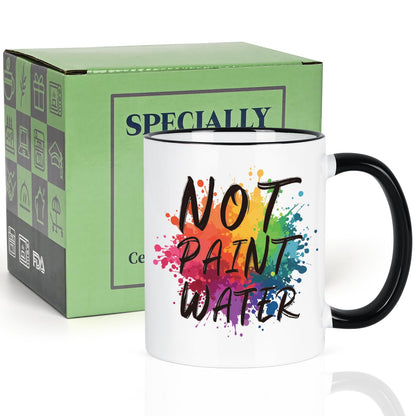 YHRJWN Not Paint Water Artist Gifts Coffee Mug, Funny Art Teacher Gifts for Professor, Educator Appreciation, Retirement, Teachers' Day Birthday Christmas Teacher Mug Gift,11Oz