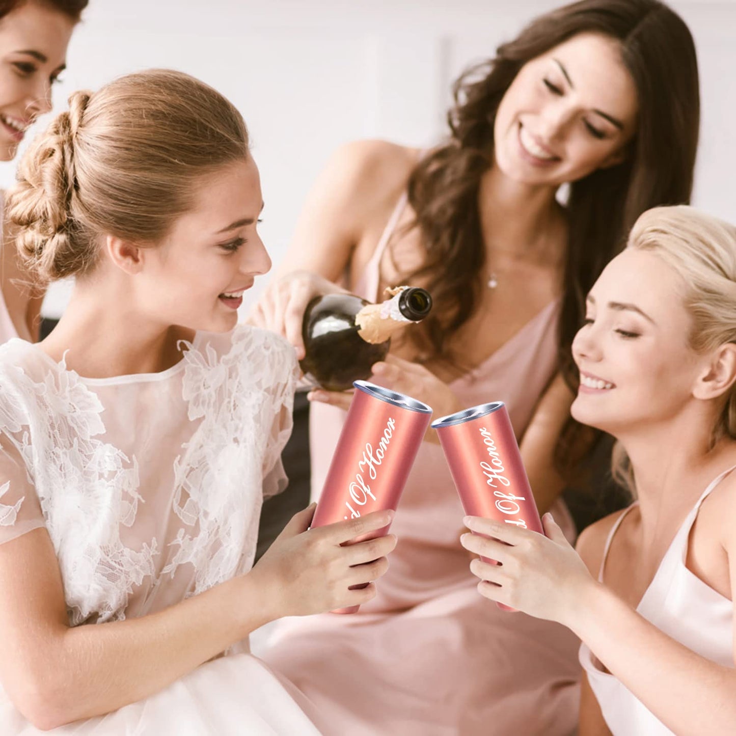 HombaChyco Maid of Honor Gift Box - Will You Be My Maid of Honor Proposal Box for Bridal Party, Wedding or Bachelorette Party, 20oz Wine Tumbler Gift Set