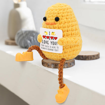 BILOLLY I Love You Gifts for Her Him Boyfriend Girlfriend Wife Husband Couple, Birthday Anniversary Valentines, Handmade Crochet Knitted Cute Duck