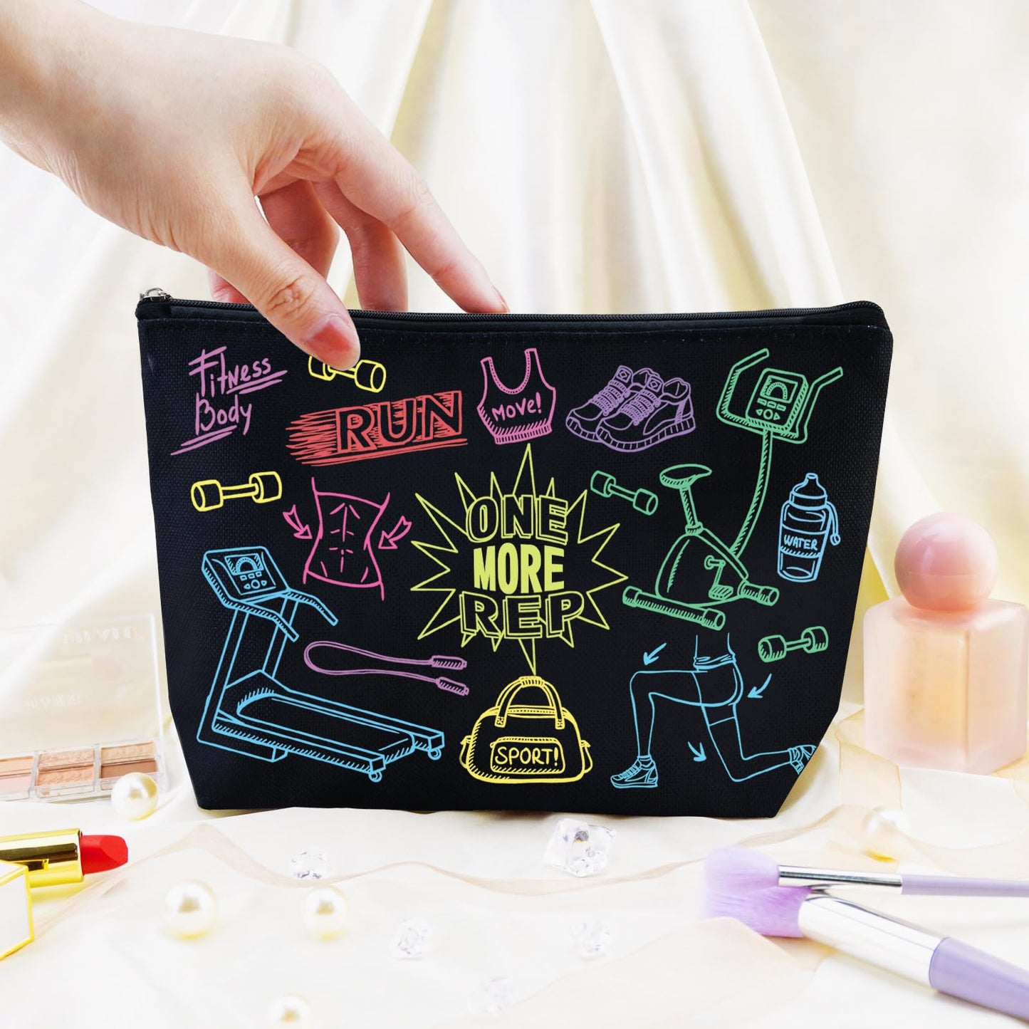 Fitness Gifts Women Gym Bag Cool Gifts for Gym Rats Workout Bag for Women Personal Trainer Gifts Crossfit Accessories Fitness Lovers Gift for Sister Friend Female Travel Toiletry Pouch