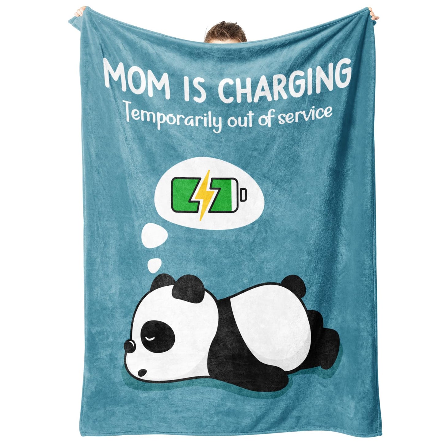 Craftique Mom Birthday Gifts, Funny Gifts for Mom- Mom's Charging Blanket- Moms Gift for Women from Daughter Son Husband, Super Soft Blanket Throw for Napping Travel, 60”×50”
