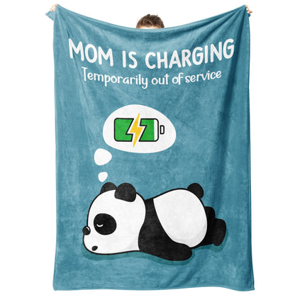 Craftique Mom Birthday Gifts, Funny Gifts for Mom- Mom's Charging Blanket- Moms Gift for Women from Daughter Son Husband, Super Soft Blanket Throw for Napping Travel, 60”×50”