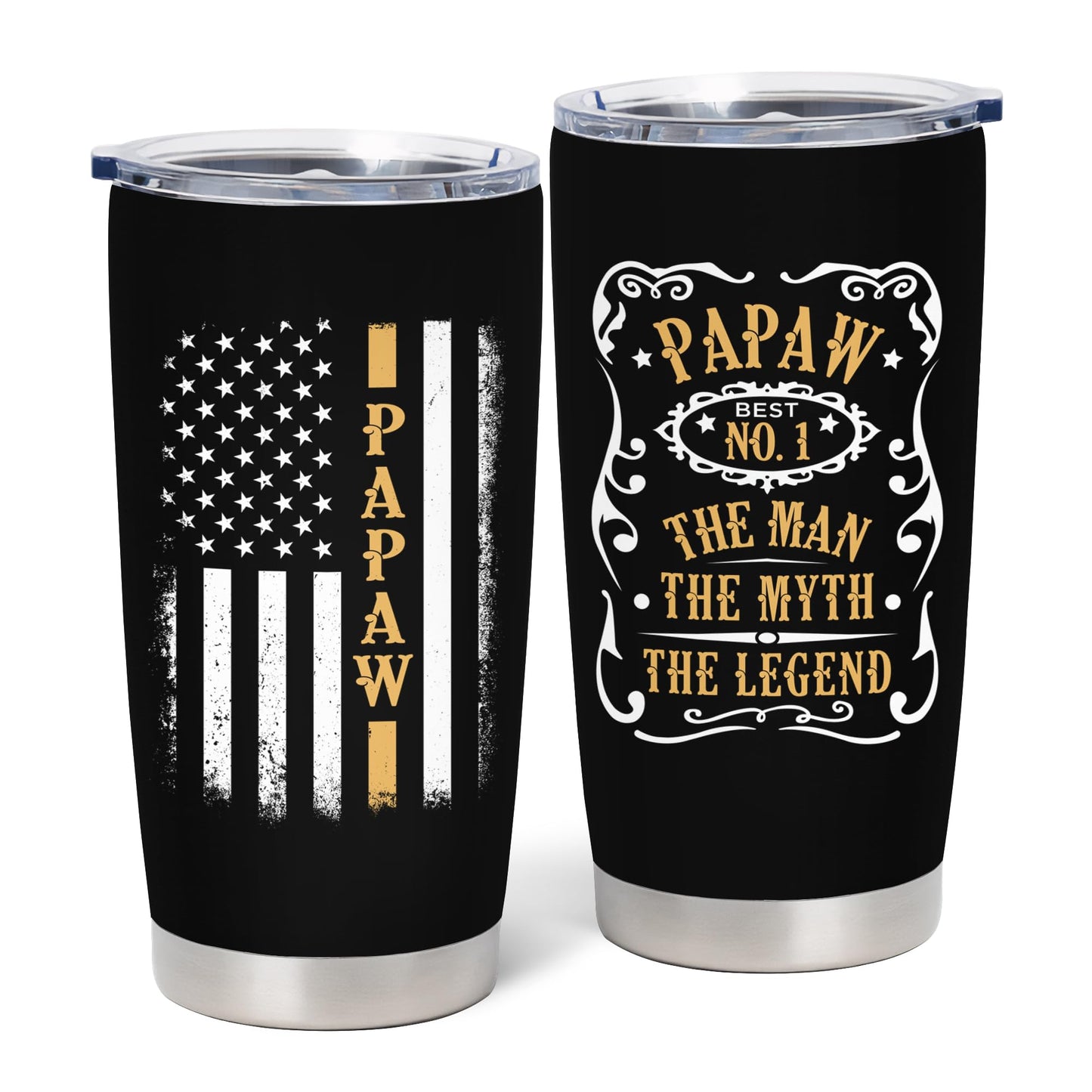 Papaw Fathers Day Gift, Papaw Gifts from Grandkids/Grandson/Grandaughter, Papaw Gifts for Grandpa, Birthday Gift for Papaw, 20 oz Insulated Stainless Steel Tumbler