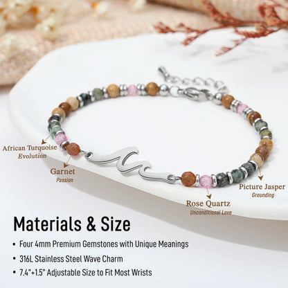 TONY & SANDY Friend Gifts for Women, Unique Birthday Gifts for Women, Sister Gift from Sister, Wave Bracelet, Christmas Graduation Mothers Day Gift for Her, Bestie Friendship Bracelets