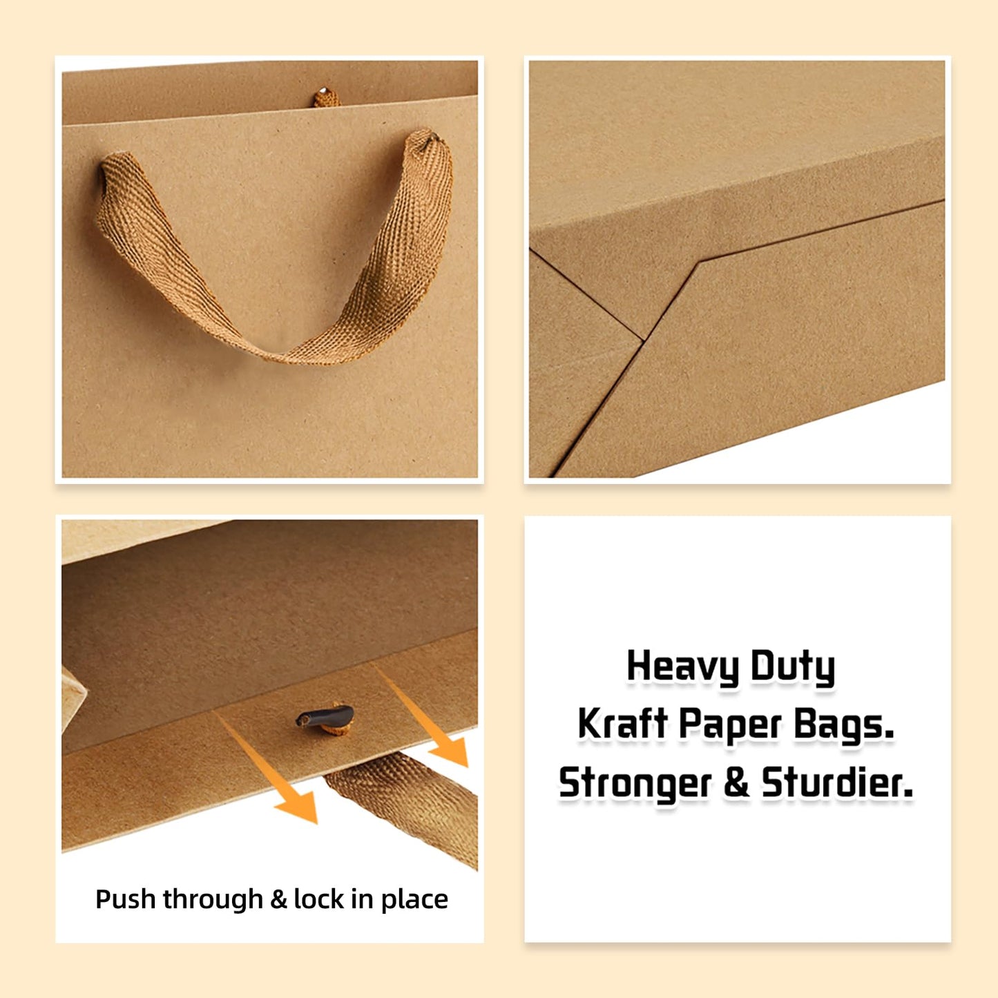 BagDream 16x6x12 Inch 3pcs Extra Large Gift Bags with Handles Matte Brown Paper Bags For Men's Gift, Birthday Party Favors, Wedding, Shopping, Business, Father's Day