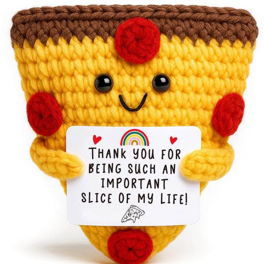 Fathers Day Mini Gifts for Daddy, Teacher Appreciation Handmade Crochet Pizza for Farewell Birthday Graduation Retirement Thank You Gifts For Friends Coworkers Classroom Celebration Office Gift Ideas