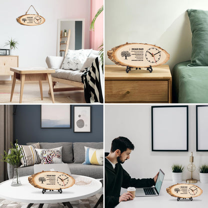 BeauGift Dad Gifts, for Dad from Daughter Son, Wooden Clock Gifts for Daddy, Birthday Gift Idea for Papa, Fathers Day Present from Child to My Dad