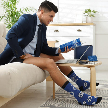 Geiserailie 6 Pcs Graduation Engineer Gifts Set for Men Include Tumbler Cup, Engineering Ruler, Socks, Keychain, Greeting Card, Gift Box for Mechanical Engineering Student Retirement Graduation