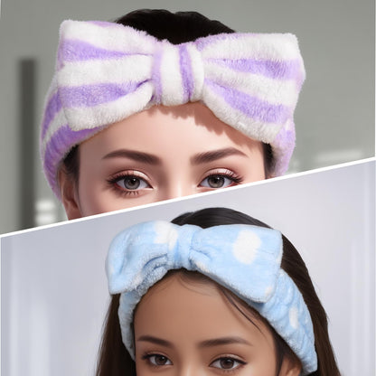 Teenitor 5pcs Makeup Headband with Removable Bow, Spa Headband for Washing Face for Teen Girls Women, Gifts Basket for Teens Girls Party, Skin Care Hairband