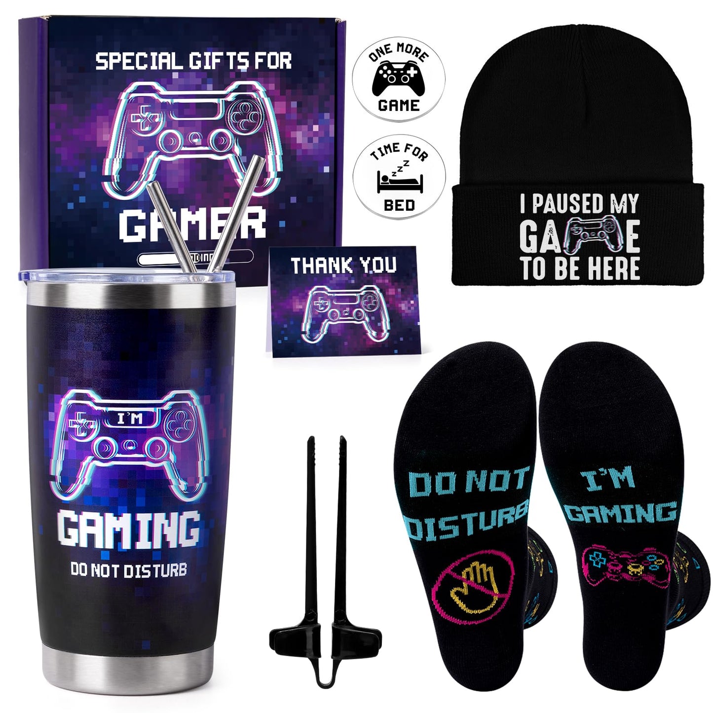 Gamer Gifts for Men Teens Boys, Cool Gaming Gift Bulk Set for Game Lover, Gaming Mugs, Teen Boy Gift Gaming Stuff, Birthday Valentine Christmas Gifts for Gamers Men Girl Boyfriend Husband Teenage Idea