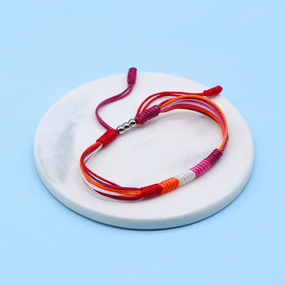 LAMIBEE LGBTQIA Pride, Bisexual, Pansexuality, Asexual, Lesbian, MLM Progress Flag Code Bracelet, Boho Style Rope Women Men Thread for Him Her, Pride Month