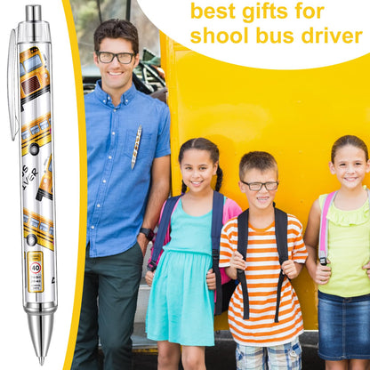 24 Pcs End of Year School Bus Driver Appreciation Gifts Pens Bulk Bus Driver Essentials Thank You Party Favors Ballpoint Pens Gift for Men Adults Birthday Retirement Accessories Party Supplies