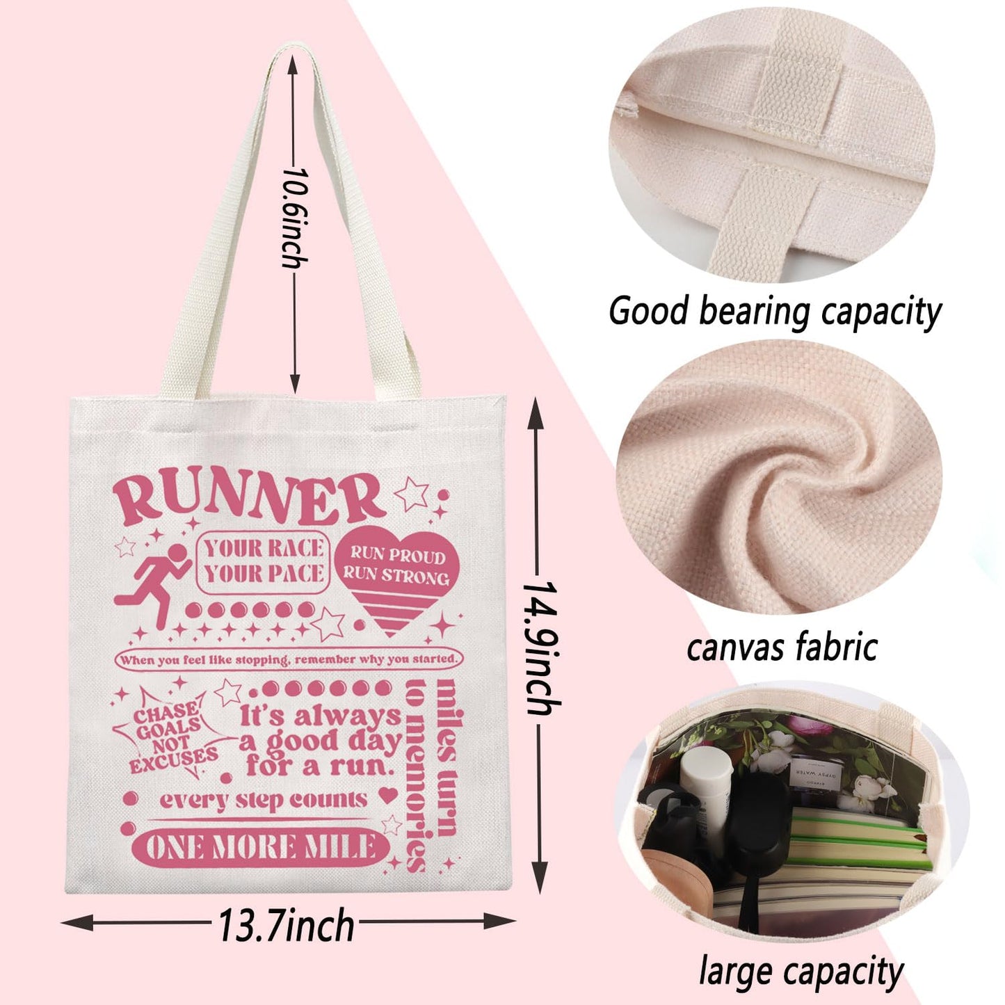 ENSIANTH Runner Gift Marathon Lover Tote Bag Cross Country Running Enthusiast-Track Team-Running Gift Love to Run Handbag