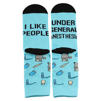PXTIDY 2 Pairs Anesthesia Socks Anesthesiologist Gift Anesthesia Tech Gift Anesthesia Tech Week Gift Nurse Anesthesia Gifts