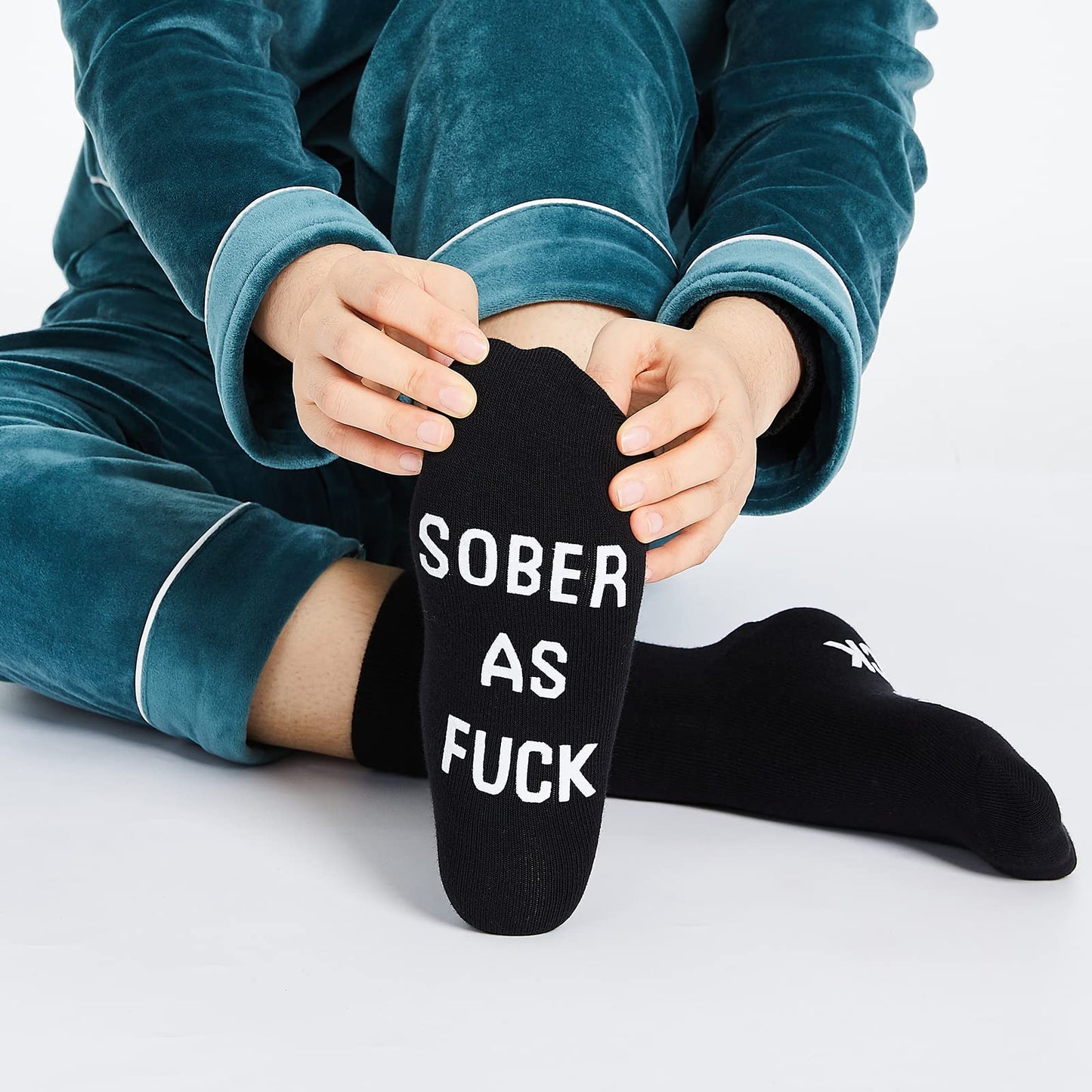 Sobriety Gift Recovery Socks Sober As Fuck Encouragement Gift,Vintage Sober As Fuck Clean Serene Steps To Recovery Socks