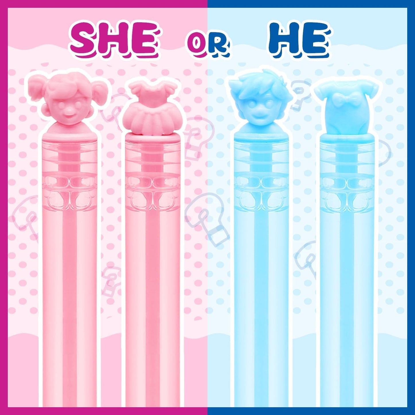 Gender Reveal Decorations, Mini Bubble Wands Party Favors for New Parents, 32 Pack Kids Birthday Supplies, Pregnancy Gifts Box for Expecting Mom, Girl Boy Baby Shower, Pinata Goody Bag Stuffers Filler