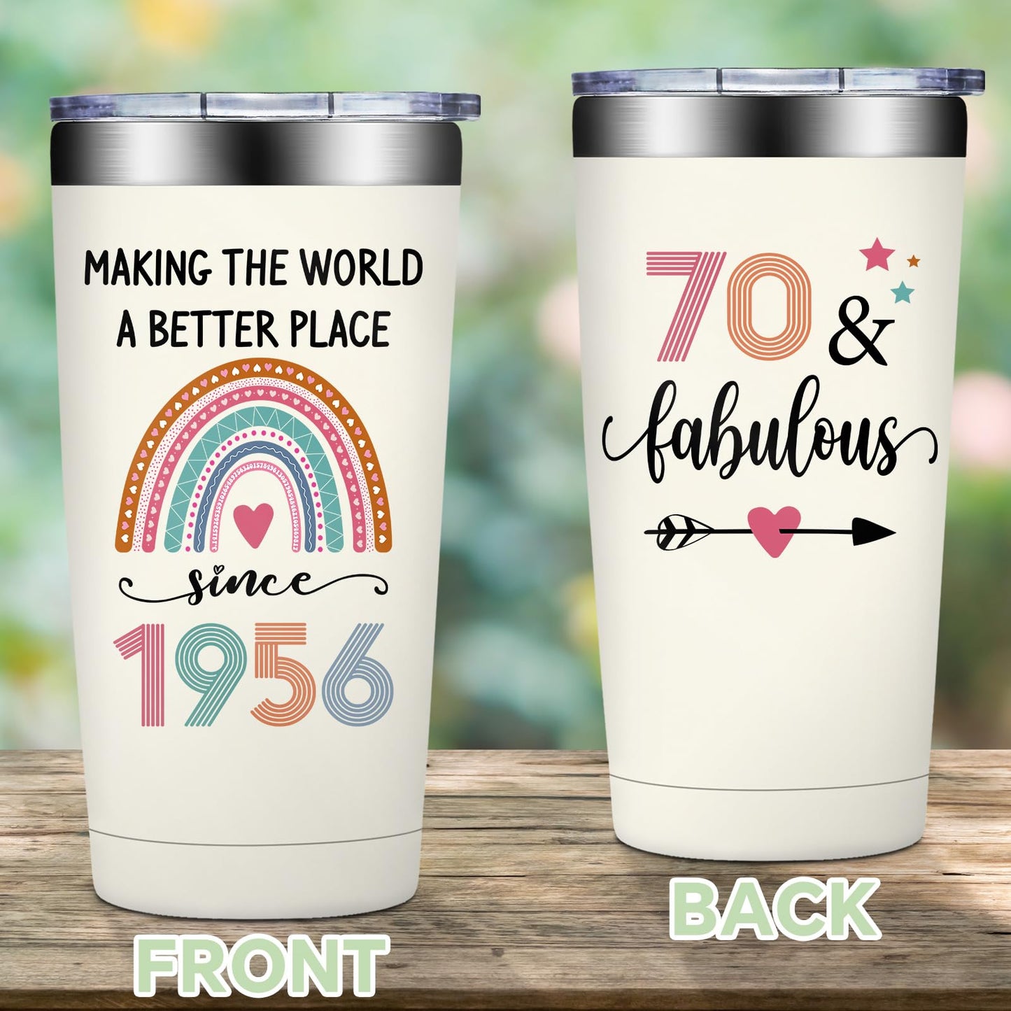 70th Birthday Gifts for Women - 1956 70th Birthday Decorations for Her - Turning 70 Year Old Gifts for Women - 70 Fabulous Tumbler 20 oz