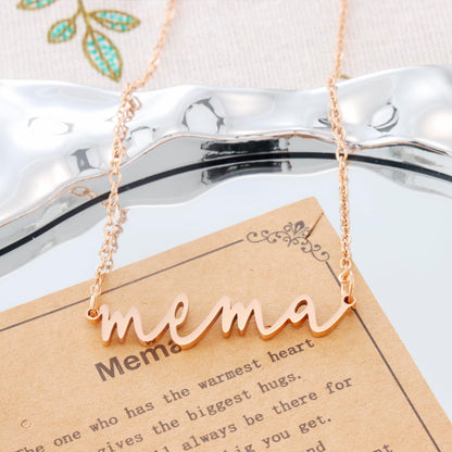 Mema Gifts Necklace for Women Grandma Birthday Personalized Items Jewelry Best Mema Necklace