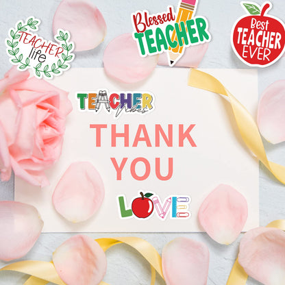 Fancy Land Teacher Stickers Vinyl Waterproof Teacher Appreciation Gifts for Laptop Water Bottle Back to School Supplies 100Pcs