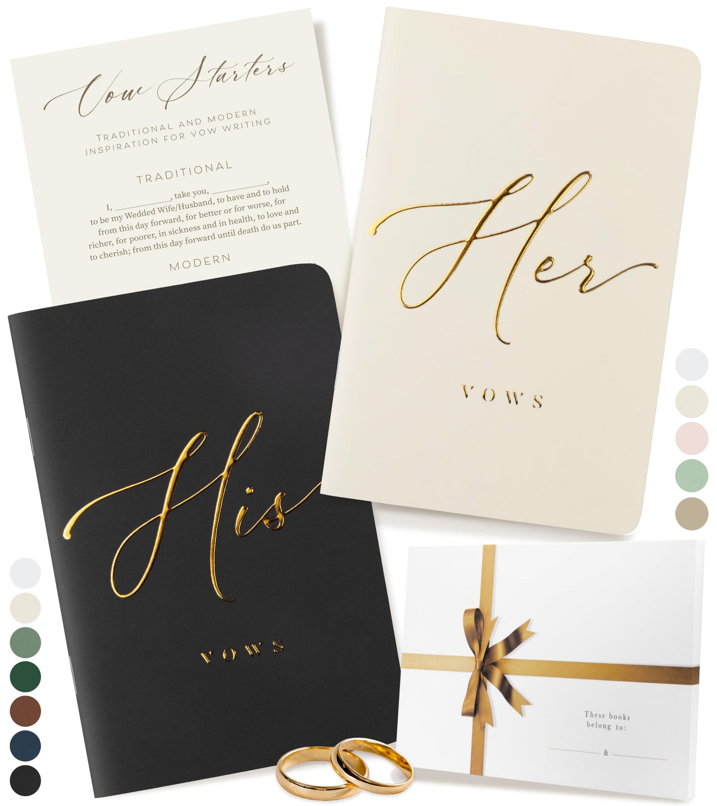 ARTESORI Premium Wedding Vow Book for Her & Him, Soft Touch, Gold Foil, 28 Lined Pages, Wedding Vow Books His and Hers, Wedding Essentials, Wedding Registry Ideas, His and Hers Gifts