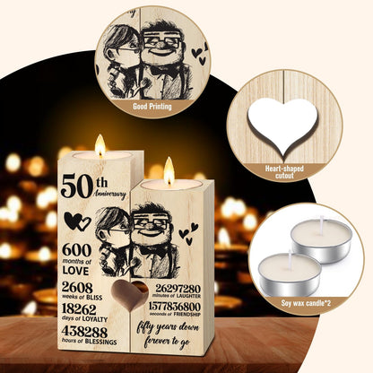 50th Golden Anniversary Wedding Gifts for Wife, Couples Gifts Candlestick,50th Wedding for Wifes from Husband,Golden Anniversary Presents for Wife Women,Fifty Years for Her