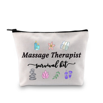 GJTIM Massage Therapy Graduation Gift Massage Therapist Survival Kit Zipper Pouch Makeup Bag (Survival Kit Massage Therapist bag)