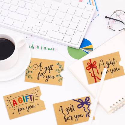 Ceiba Tree 300Pcs Kraft Card Sleeves Credit Card Gift Protector Hotel Key Holders Mini Business Envelopes