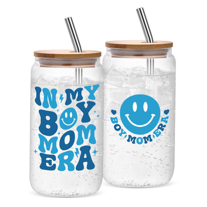 Boy Mama Gifts - Unique Birthday, Christmas & Mothers Day Gift for Mom from Son - 16 Oz Women's Cup Can Glass