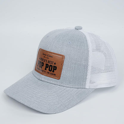Men's Hat Gifts - Men Cap Gifts for Christmas Father's Day Birthday Trucker Hat Leather Pattern Baseball Cap