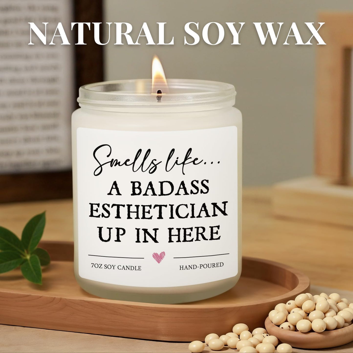 Esthetician Gifts for Women, Cosmetology Graduation - Handmade Lavender Soy Wax Candle, Valentines Day, Birthday Gifts for Beautician, Skin Therapist, Cosmetologist, Aesthetician, Esthetician Decor