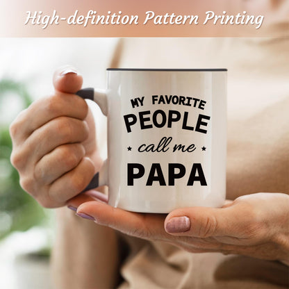 Papa Coffee Mug 11Oz Papa Gifts from Kids Grandkids, Fathers Day Birthday Gift for Dad Christmas Gift from Daughter, Son, Funny Dad Mug Microwave & Dishwasher Safe