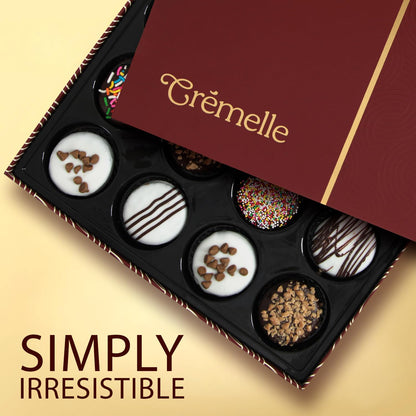 Cremelle Gourmet Cookies Gift Box, 12 Pieces of Food Gifts Cookies, Ideal Mothers Day Chocolate Candy Gift Box for Friends, Colleagues and Loved Ones, Perfect Fancy Cookie for Holidays and Celebrations