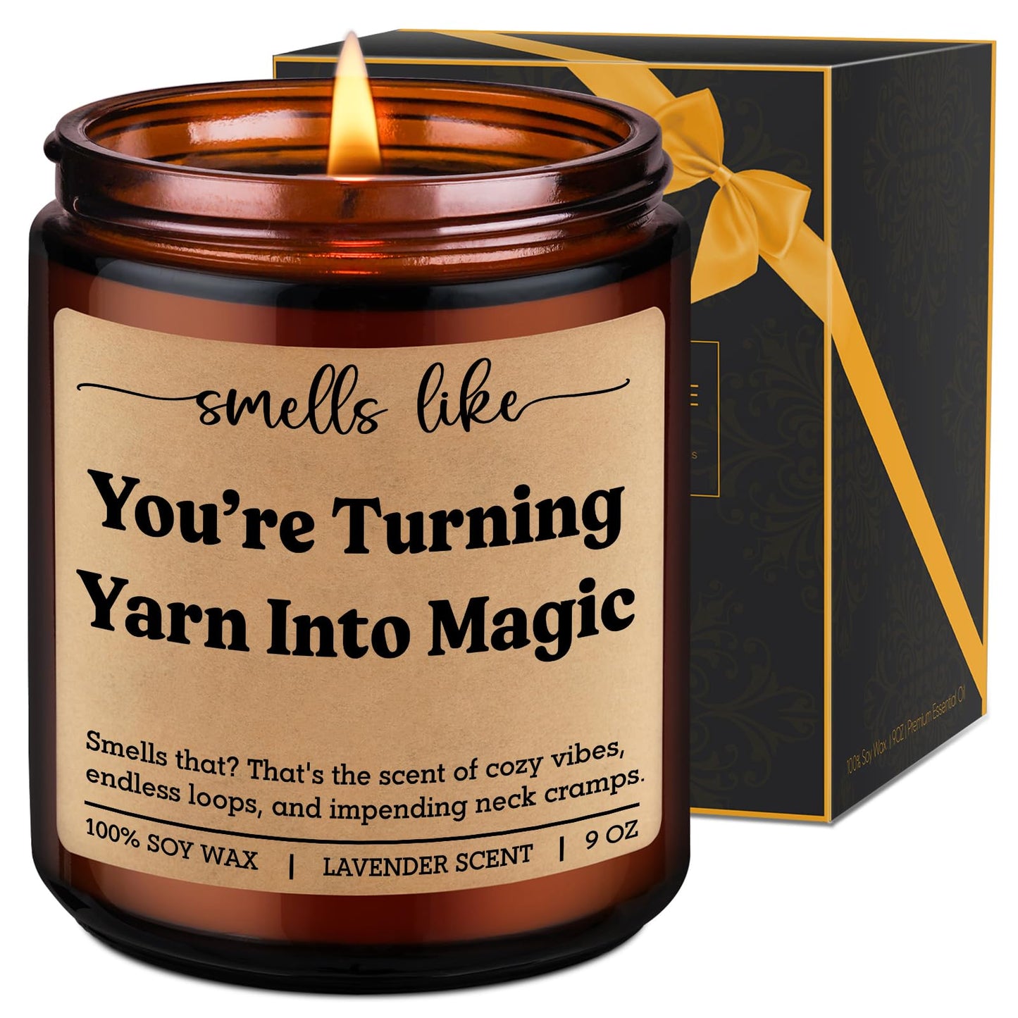 LEADO Scented Candle, Gifts for Crocheters, Knitters - Crochet Gifts, Cool Knitting Present for Women, Friend, Mom, Men - Funny Mothers Day, Birthday Ideas for Crocheting Lovers, Yarn Lovers, Crafters