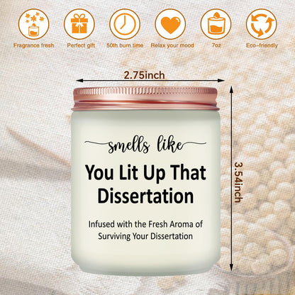 PhD Graduation Gifts - Doctorate Degree Gifts for Women - Congratulations Present for Him, Her, Doctoral Graduates, PhD Student - Lavender Scented Candle