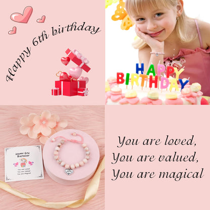Sereney Birthday Gifts for Girls, Beaded Bracelets as 1/2 1 2 3 4 5 6 7 8 9 10 11 12 13 14 15 16 Year Old Birthday Gift, Adjustable Cross/Pearl Bracelet as Happy Birthday Gifts for Daughter