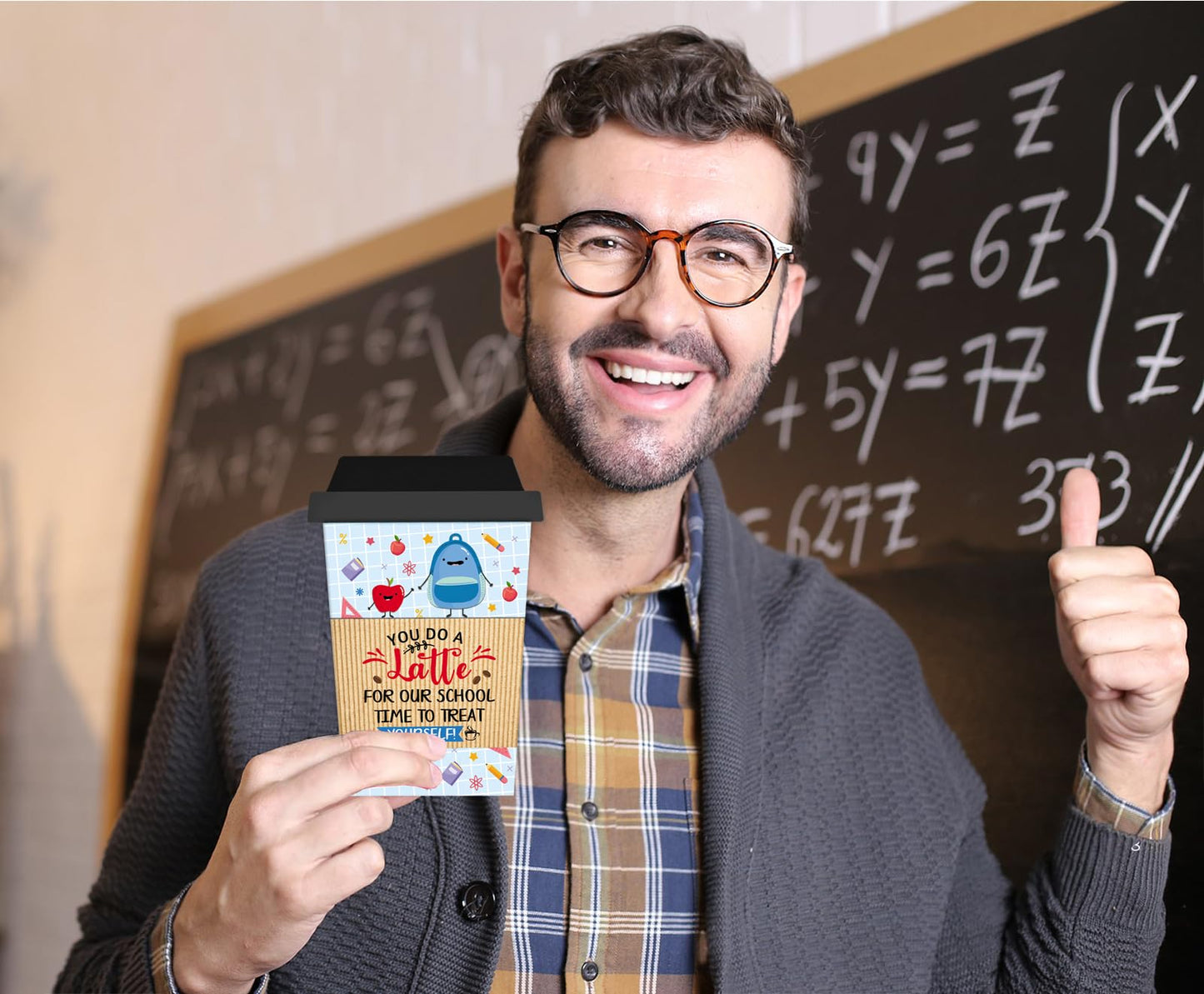 JUESMOS Teacher Appreciation Gift Cards Holders Bulk Thank You Teacher Coffee Gift Card Holder for Teachers Appreciation Week Cute Gifts Card Holder Thank You Greeting Cards for Teachers