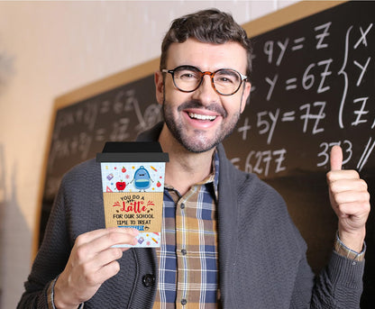 JUESMOS Teacher Appreciation Gift Cards Holders Bulk Thank You Teacher Coffee Gift Card Holder for Teachers Appreciation Week Cute Gifts Card Holder Thank You Greeting Cards for Teachers