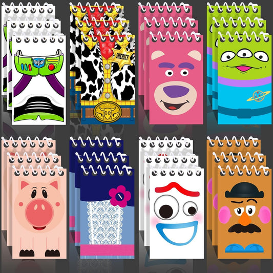 Toy Inspired Story Birthday Party Supplies, 24Pcs Mini Notepads for Toy Inspired Story Birthday Party Gifts, Goodie Bag Stuffers, Classroom Rewards, 8 Types