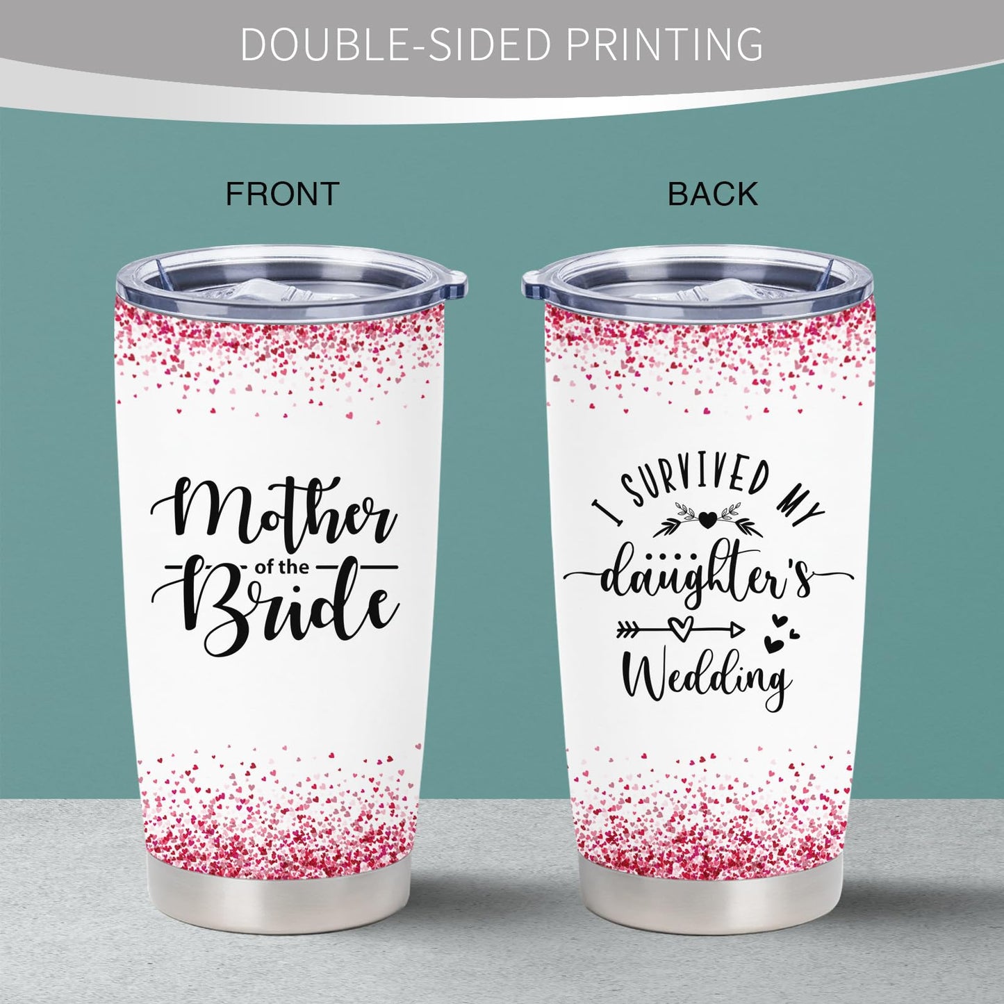 Mother of The Bride Gifts - Wedding Gifts for Bride's Mother From Daughter - Bridal Shower Gift for Mother of The Bride - Engagement Gift for Bride's Mom, 20 oz Insulation Stainless Steel Tumbler