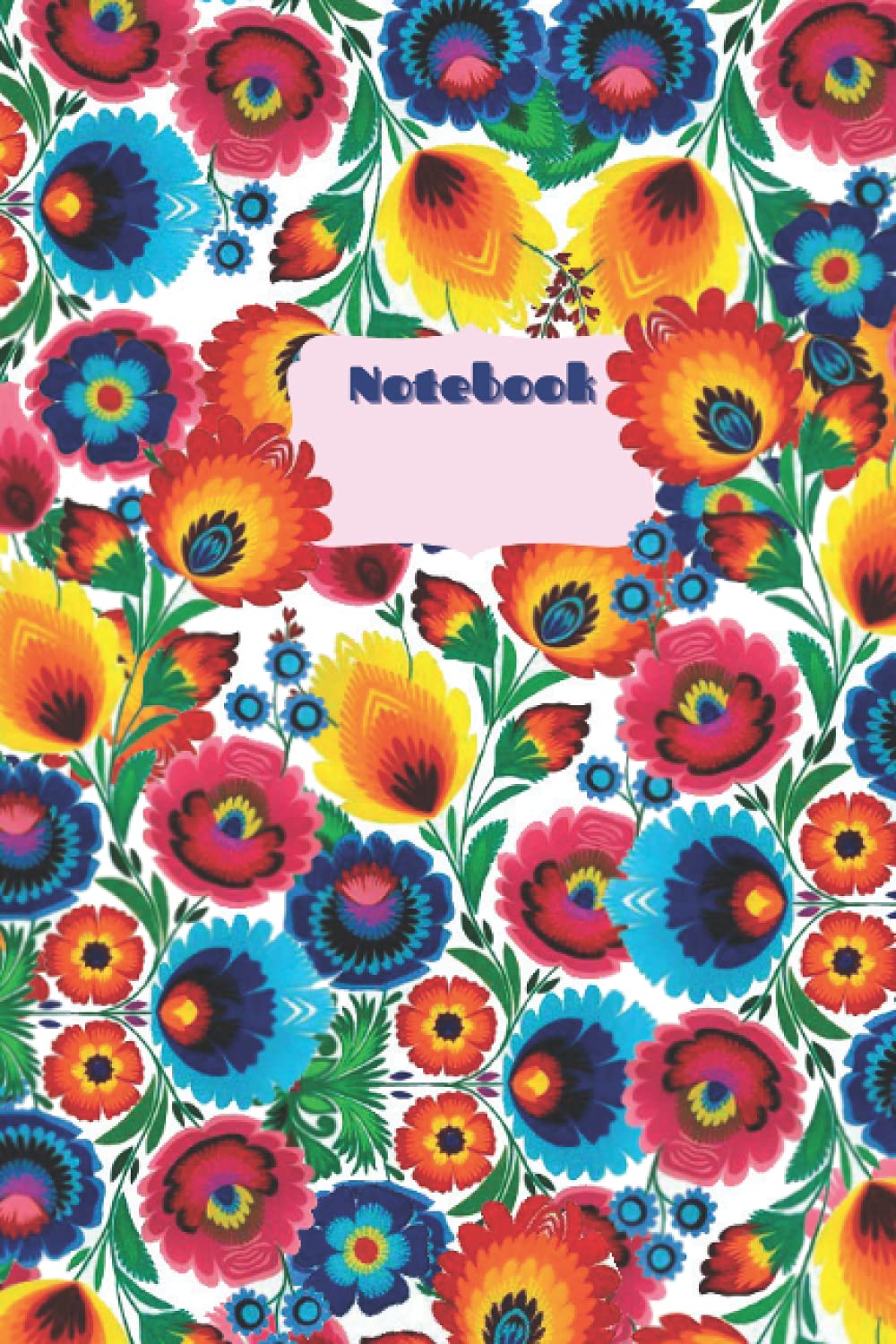 Folk traditional Journal with Polish Flowers Folklore floral flower. Polish design from Poland. Best Gift For Polish Friends.: Flowers Floral Notebook for Woman and girls.