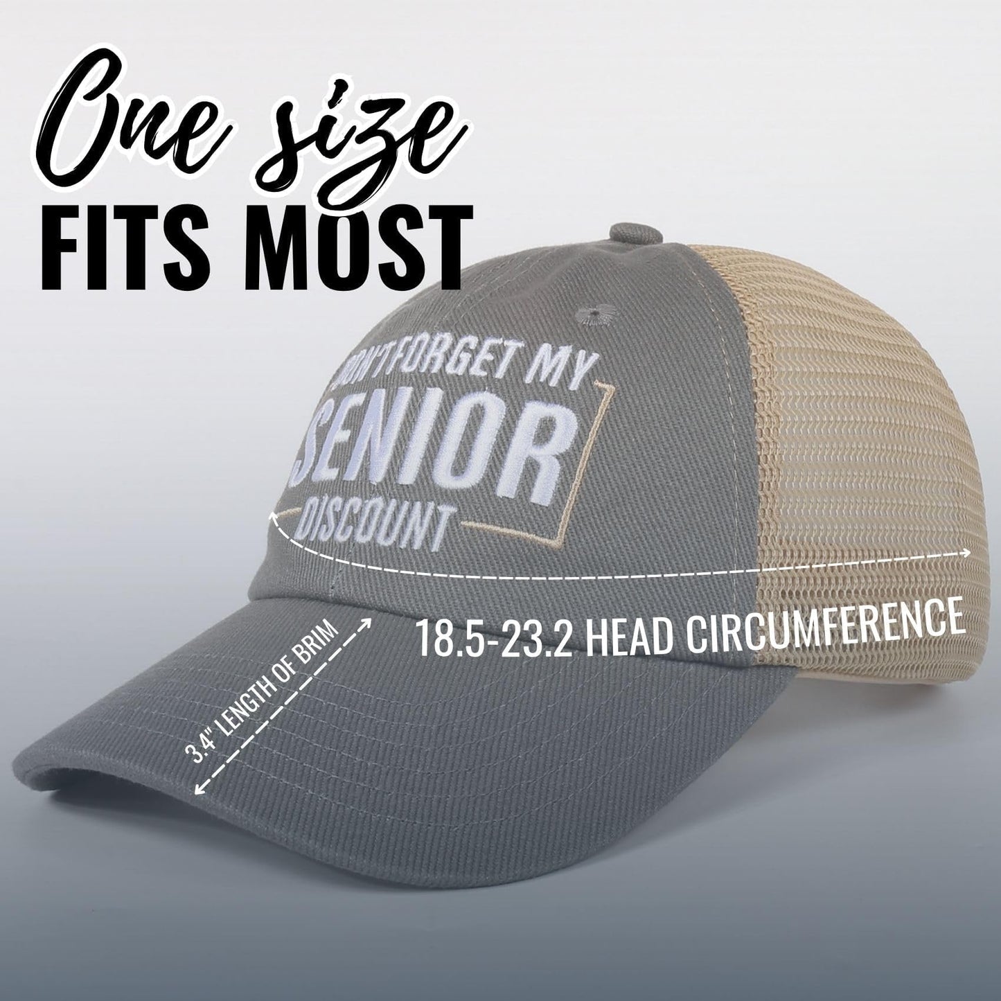 InnoBeta Senior Citizen Gifts Cap for Men, Funny Adjustable Embroidered Hat Gifts for Old People