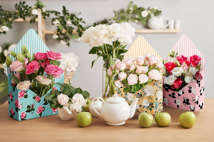Lyforpyton Blue Mother's Flower Arrangement Gifts Boxes , Envelope Gift Box For Flowers , Foldable Decorative Bouquet Packaging Paper Box, Suitable for Flower Shop , Wedding , Party , Birthday , Valentine's Day and Mother's Day（4 Pcs )