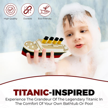 Titanic Toy Gift Set – 6” Floating RMS Titanic with Iceberg | Bath & Pool Toy | Original Tubtastic Design